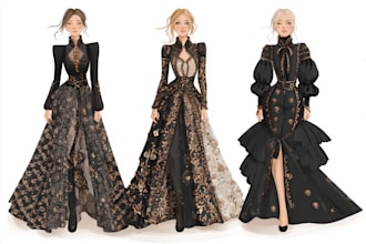 draw a fashion or editorial illustration, sketch, commercial