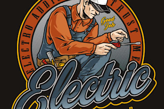 design a professional electrician logo for your business