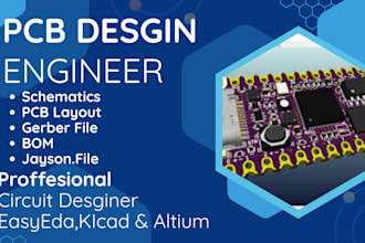 do pcb design and circuit schematic in kicad and easyeda
