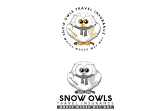 design surprising snow owls logo