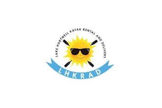 design awesome lake pirate themed sun paddles logo