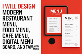design restaurant menu, food flyer, cafe menu board,digital menu design,bar menu