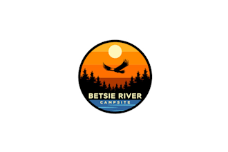 design top quality river private campsite logo