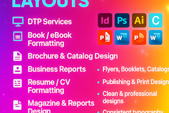 professionally format typeset and design books brochures reports print ready dtp