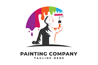 design painting company logo very fast with super color