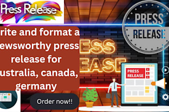 write and format a newsworthy press release for australia, canada, germany