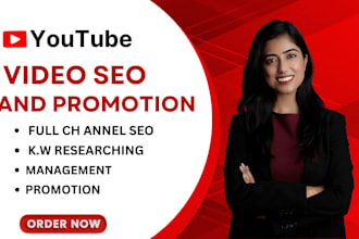manage and grow your you tube channel with SEO and promotion