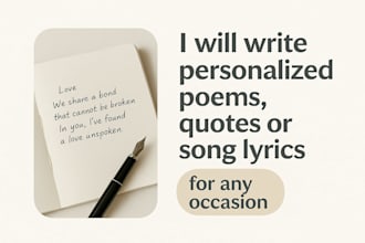 write personalized poems, quotes and make personalized song