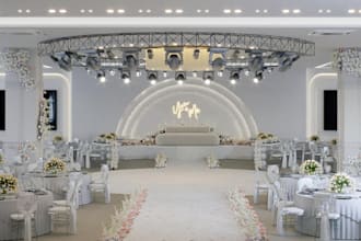 make classic wedding hall design, visual 3d auditorium hall,cgi conference hall