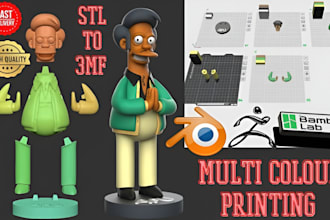 color stl, convert stl to 3mf and prepare bambu lab ams files