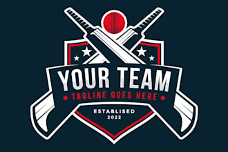 design a professional cricket logo for your team