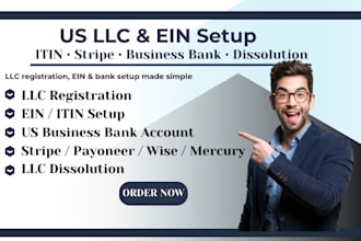setup your US llc, company registration, ein, and itin