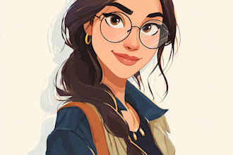 draw cute cartoon stylized portrait in style