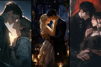 design dark mafia romance book cover with fantasy nsfw character art fiction