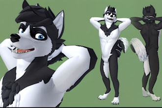 create custom 3d vrchat avatar furry vrc character vrm model and quest pc upload