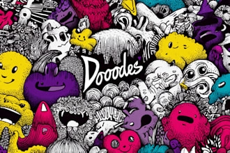 create a custom doodle art illustration design for you