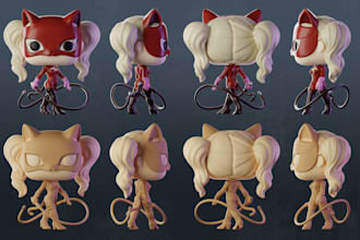 sculpt 3d chibi,funko pop style,action figures,toys stl design,3d printing,resin