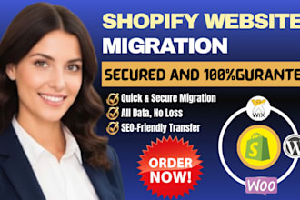migrate shopify products images data website pages to wix or woocommerce