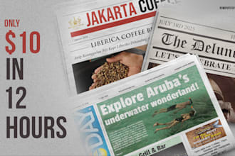 design a creative vintage or modern newspaper layout