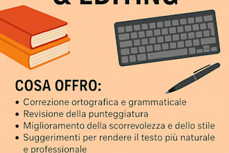 correggo e miglioro i tuoi testi in italiano con precisione e stile