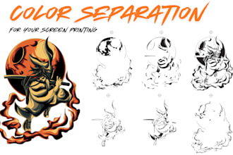 do professional color separation for screen printing