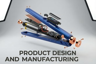 do 3d product design and 3d cad design for manufacturing