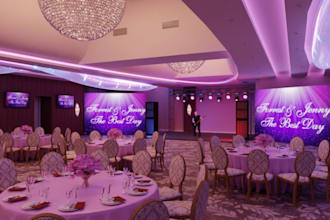 create wedding hall interior design, conference hall office, concert hall design