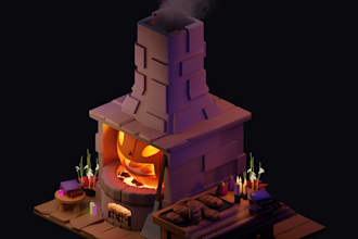 create low poly 3d game assets and environment for unity and unreal engine