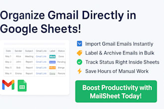 provide a smart gmail inbox management tool inside google sheets