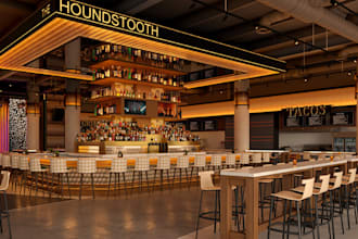 design 3d modern restaurant interior,wine store render,wine booth,nightclub, bar