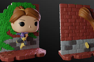design 3d comic art,cartoon funko pop model,vinyl toy,anime figure,3d print,stl