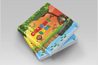 design professional children book cover, kdp cover art kids illustrations