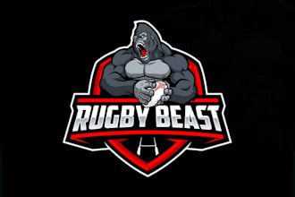 design a powerful rugby logo for your team, club, or brand