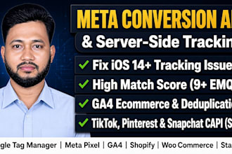setup meta conversion API, facebook pixel, and GTM server side tracking