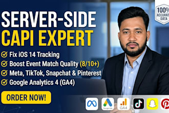 setup meta capi, ga4 and GTM server side tracking for tiktok and pinterest