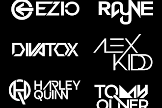 design rap, hip hop, band, and dj logo in typography style