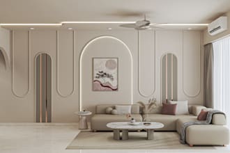 do 3d interior design of your living room