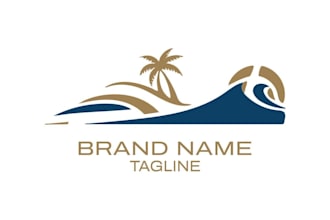 create an elegant wave vector logo for company identity