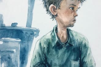 make a digital watercolor  character art or furry for you
