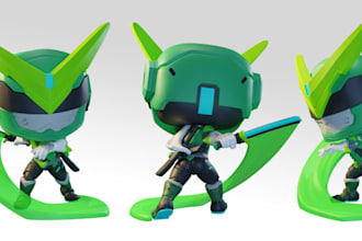 design cyberpunk cartoon toys,prototype,vinyl  toys,3d printing,funko pop,chibi