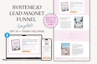 setup systeme io landing page sales funnel, german landing page email automation