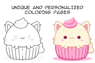 draw unique digital coloring pages for kids and adults