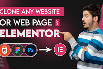 clone, recreate, or redesign your website into elementor pro