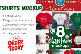 design unique christmas tshirt design mugs mockup design for any event