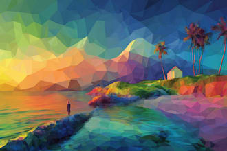 design an awesome low poly vector illustration