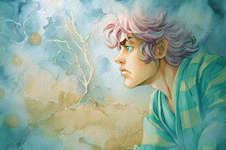 create watercolor and digital illustrations