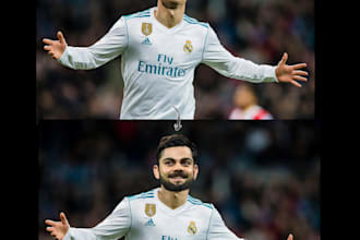 do face swap, head swap, photo compositing in photoshop