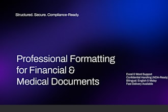 perform high accuracy financial data entry and document formatting