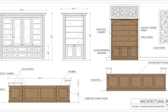 create millwork, furniture and casework shop drawings