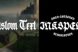 do typography tex old english font logo design